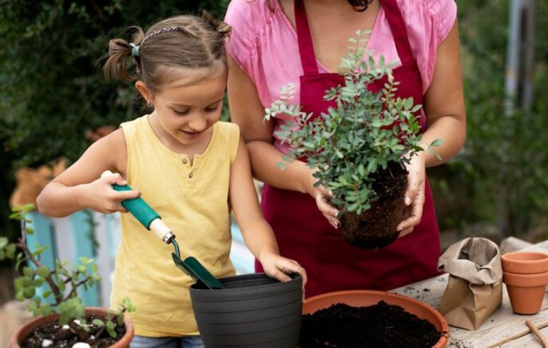 Kid does Gardening